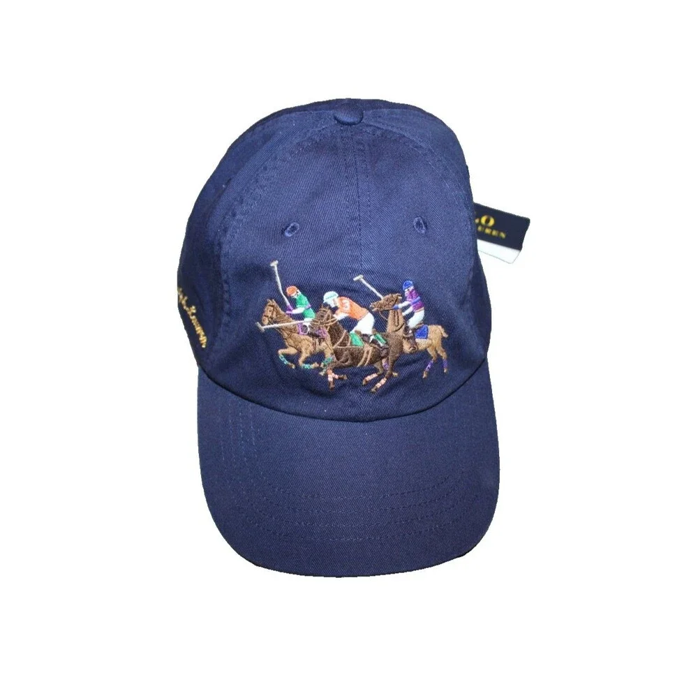 NWT Polo Ralph Lauren Men's Polo Pony Embroided Crest Baseball Cap OSFA BLUE